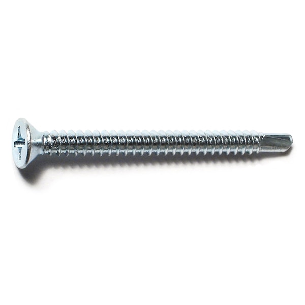 Midwest Fastener Self-Drilling Screw, #12 x 2-1/2 in, Zinc Plated Steel Flat Head Phillips Drive, 100 PK 50906 - main